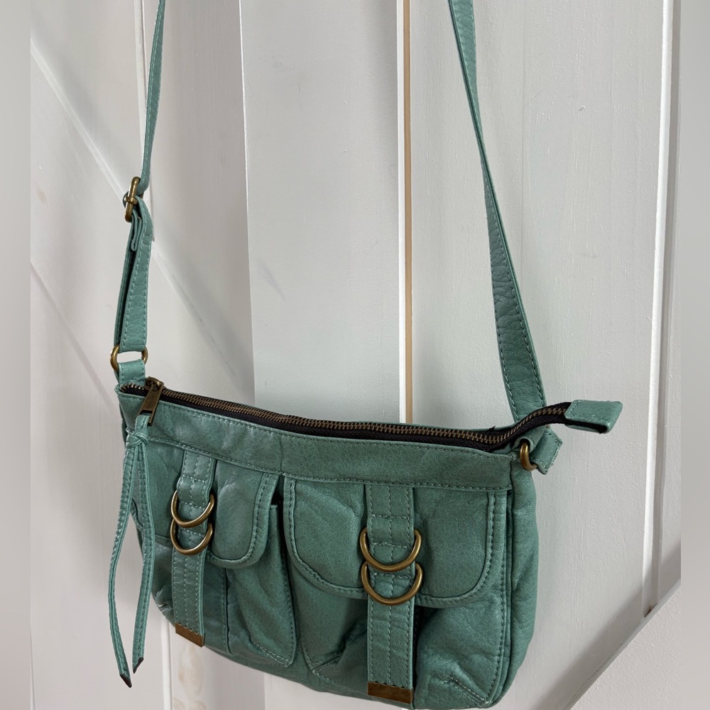 Arizona Jean Company Mint Faux Leather Crossbody Purse - Picture 3 of 5